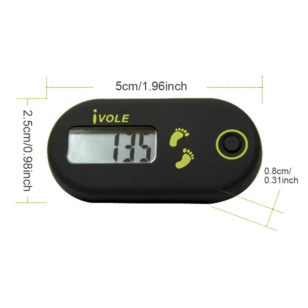 Ivole Digital Step Pedometer Small Walking Counter Workout Training Exercise Runner Practice Counting Tools Men Women Counter