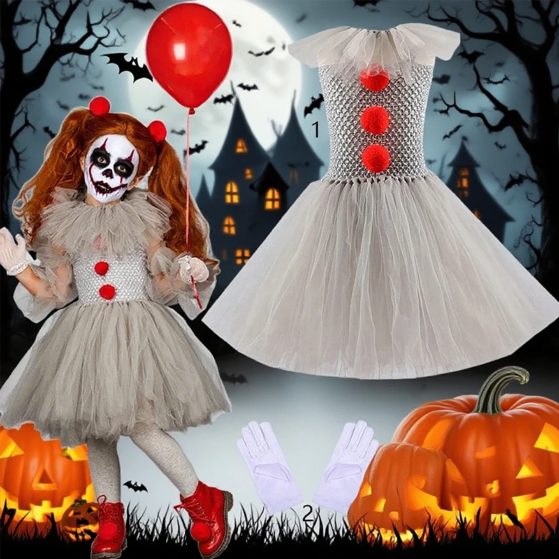 

2-12Y Halloween Costumes Girl Tutu Carnival Party Cosplay Dresses Costume Party Dress Up Clothes Children's Holiday Gifts