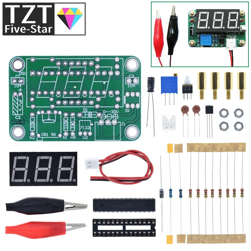 TZT 1 Set DC 3.5 ~ 25V  VOT-8  DIY Voltmeter Kit Voltage Meter DIY Electronic Production Suite