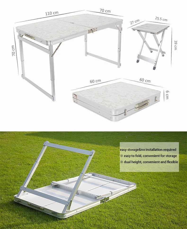 

Aluminum alloy outdoor folding tables and chairs, leisure portable tables and chairs that can be lifted, picnic camping, car mo