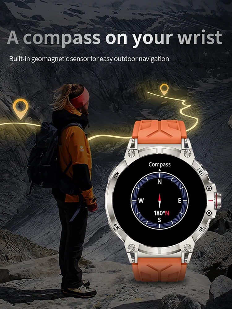 Nuevo reloj inteligente HD de 1,8 pulgadas con llamada Bluetooth para hombres, relojes deportivos para deportes al aire libre, relojes de seguimiento de actividad física IP68, reloj inteligente resistente al agua para Android IOS