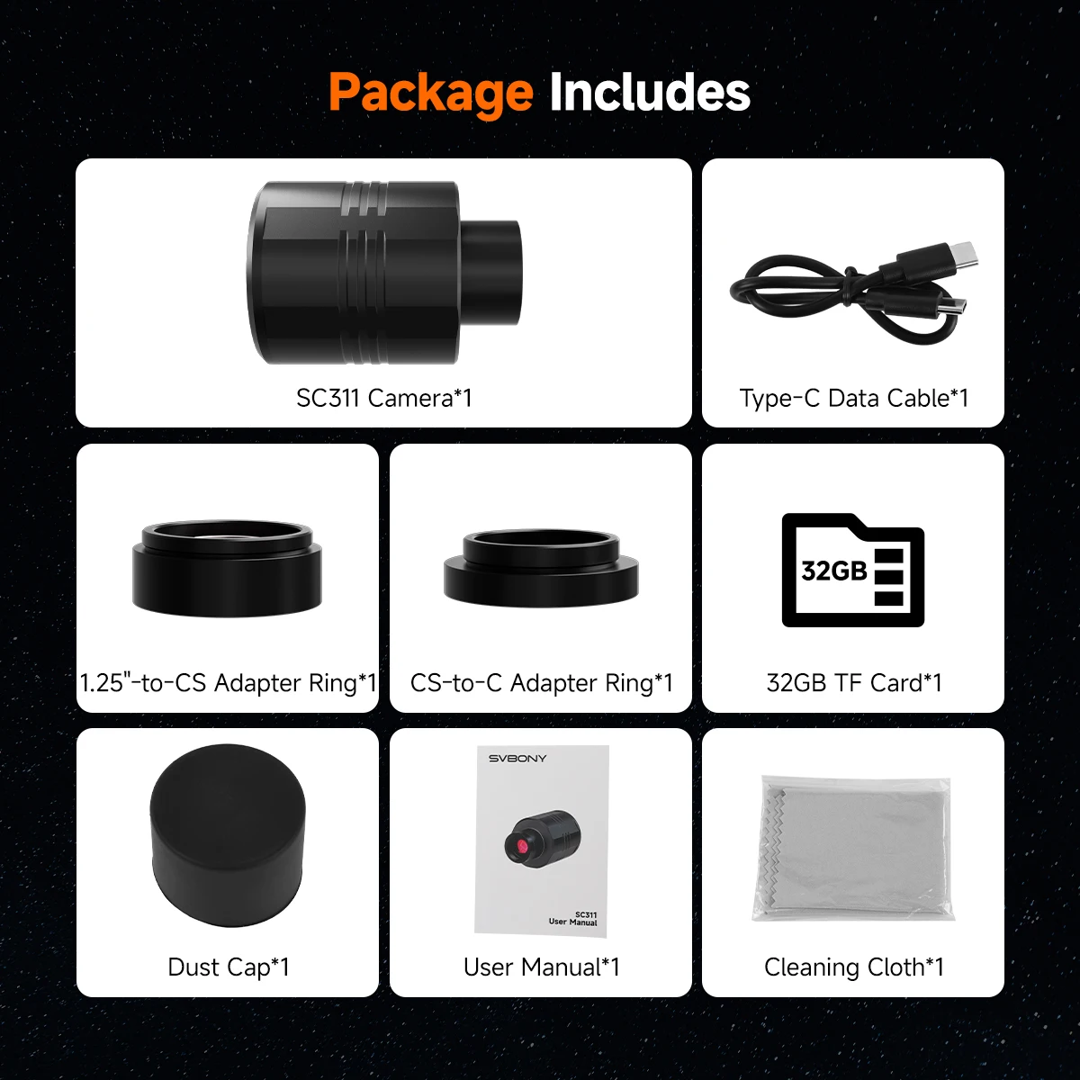 SVBONY SC311 Upgrade WiFi Astronomy Camera RAW/FITS Lossless Output Suitable Eyepiece Planetary Camera for Planetary Photography