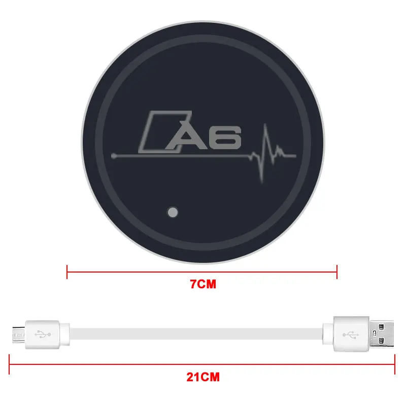 1 szt. Podstawka samochodowa 7 kolorów świecąca mata na kubki lampa do stylizacja dekoracyjna Audi A6 C4 C5 C7 C8 Allroad Avant Car