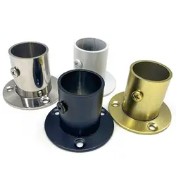 1Pc 19mm-32mm 19mm-22mm Closet Pole Sockets with Cover Closet Flange Hang Rod Support Tube Bracket Rod Holder