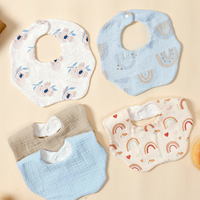 Kangobaby #My Soft Life# New 5pcs Set Muslin Cotton Baby Bib Breathable Newborn Burp Cloth