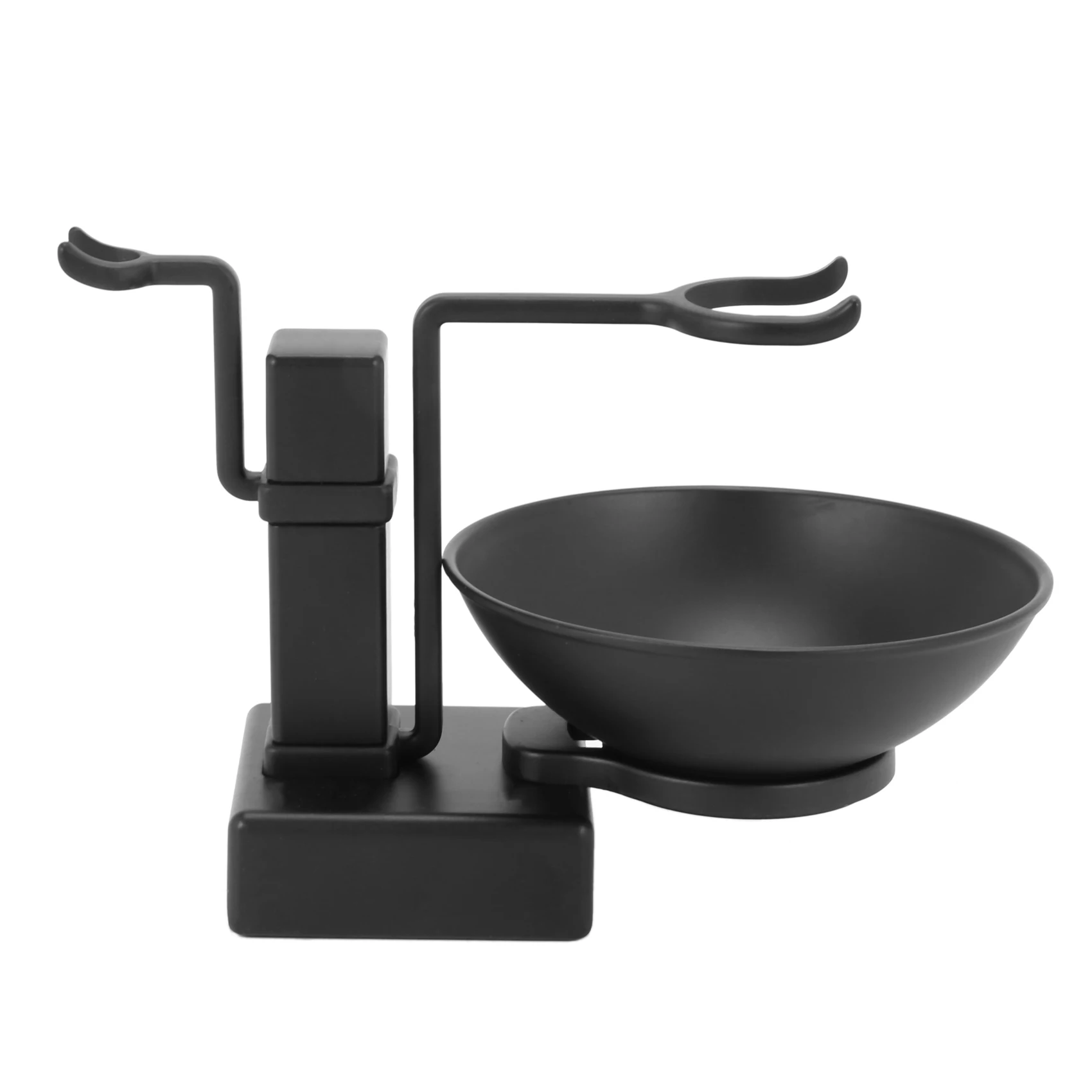 Jan.Bathroom Barber Men Metal Shaving Rack Stand Set - Shave Brush Holder Shelf + Soap Mug Cup Bowl Black