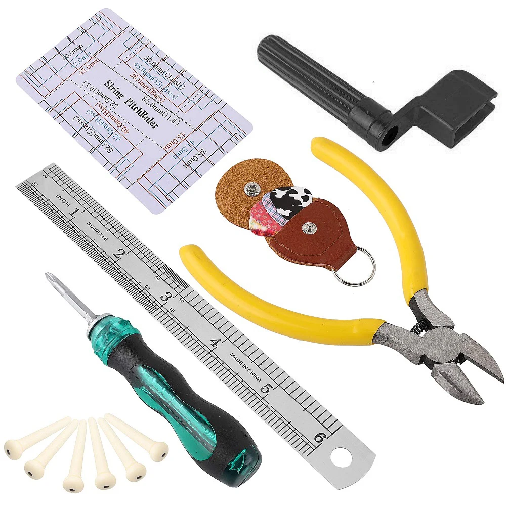 Guitar Repairing Tool Kit Electric Acoustic Guitar Ukulele Repairing Maintenance Cleaning Tool Accessories Kit