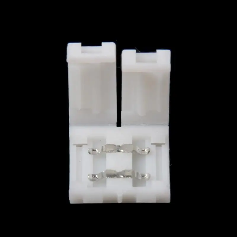 652F Solderless Clip-on Coupler Connector 2 Pin 10mm For 5050 Single Color LED Strip