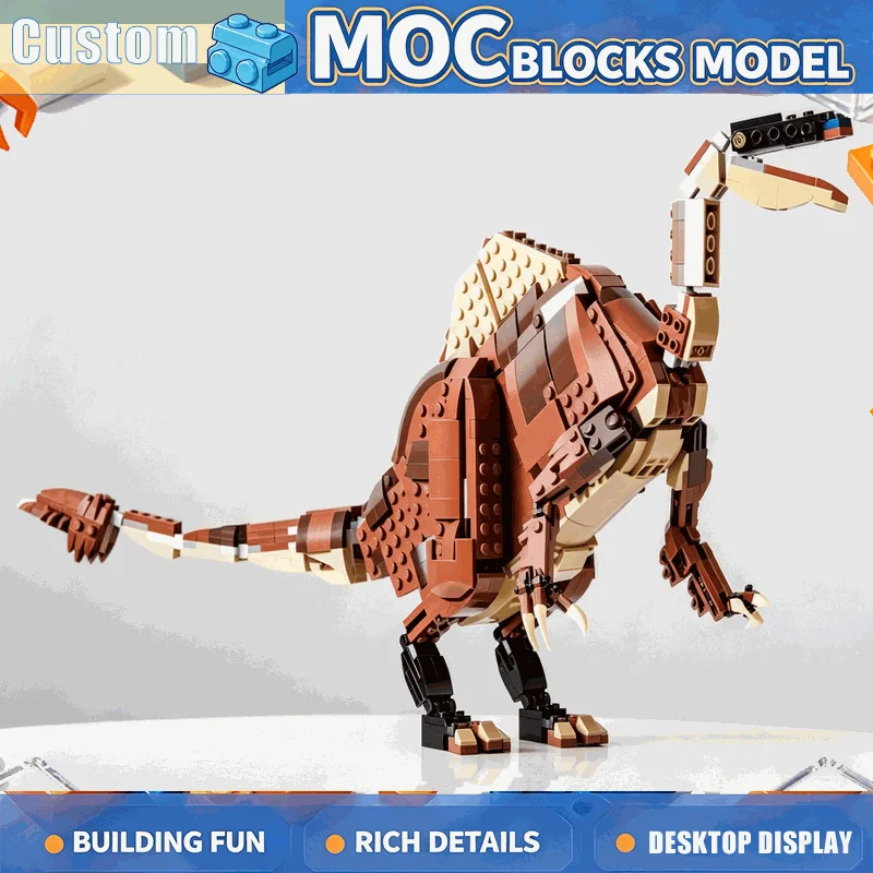 622PCS Giant Duck Billed Dinosaur Figure Building Blocks DIY Creative Assembly Prehistoric Animal Model Educational Display Gift