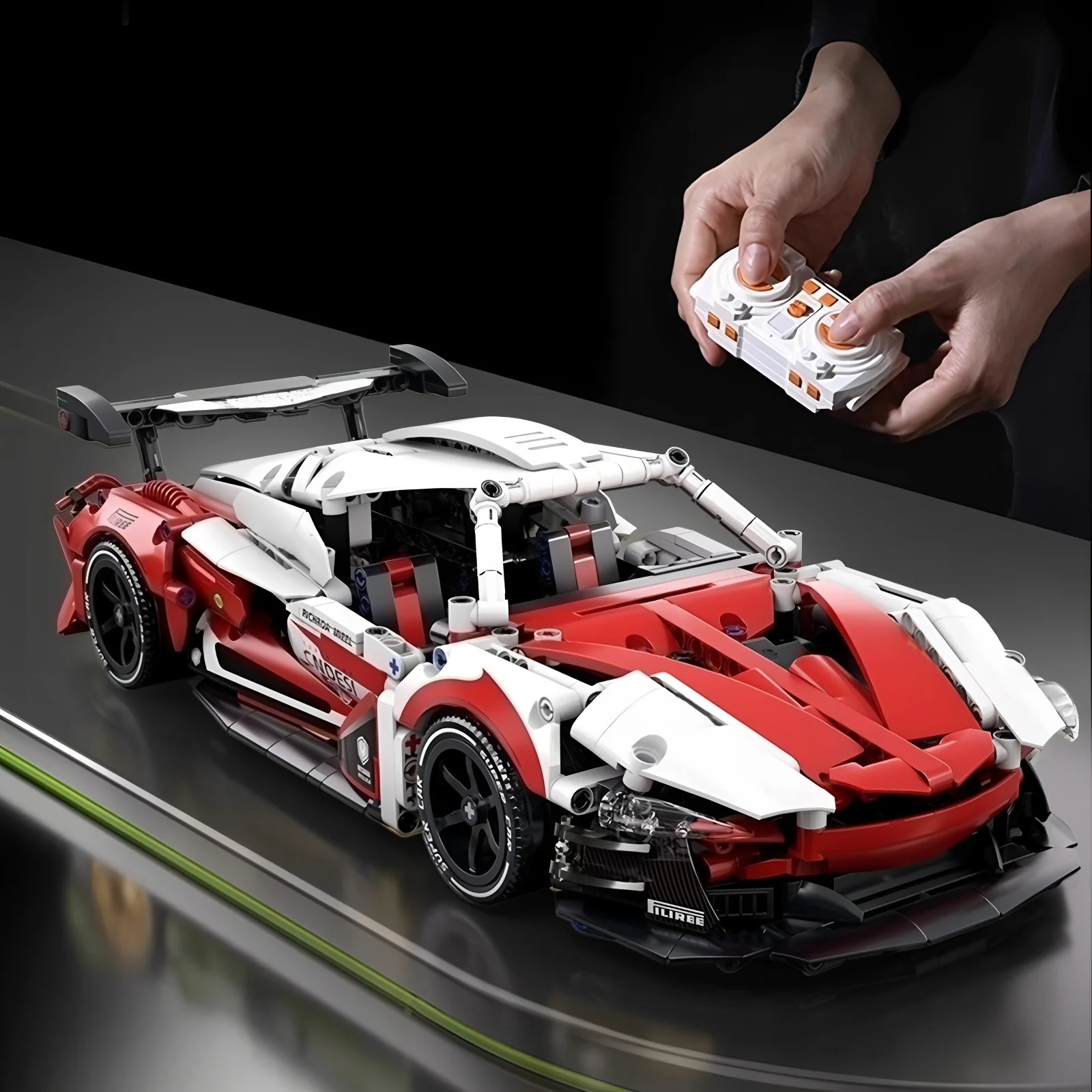 

Racing building block toys, racing model building blocks 1:14 DIY sports car building block puzzles, children's gifts