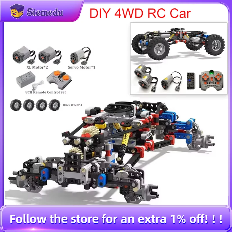 4WD RC รถแชสซีไฟฟ้าไดรฟ์รถปีนเขาบล็อก Power ฟังก์ชั่น Suspension Shocks APP รีโมทคอนโทรลอิฐ 8882 8878