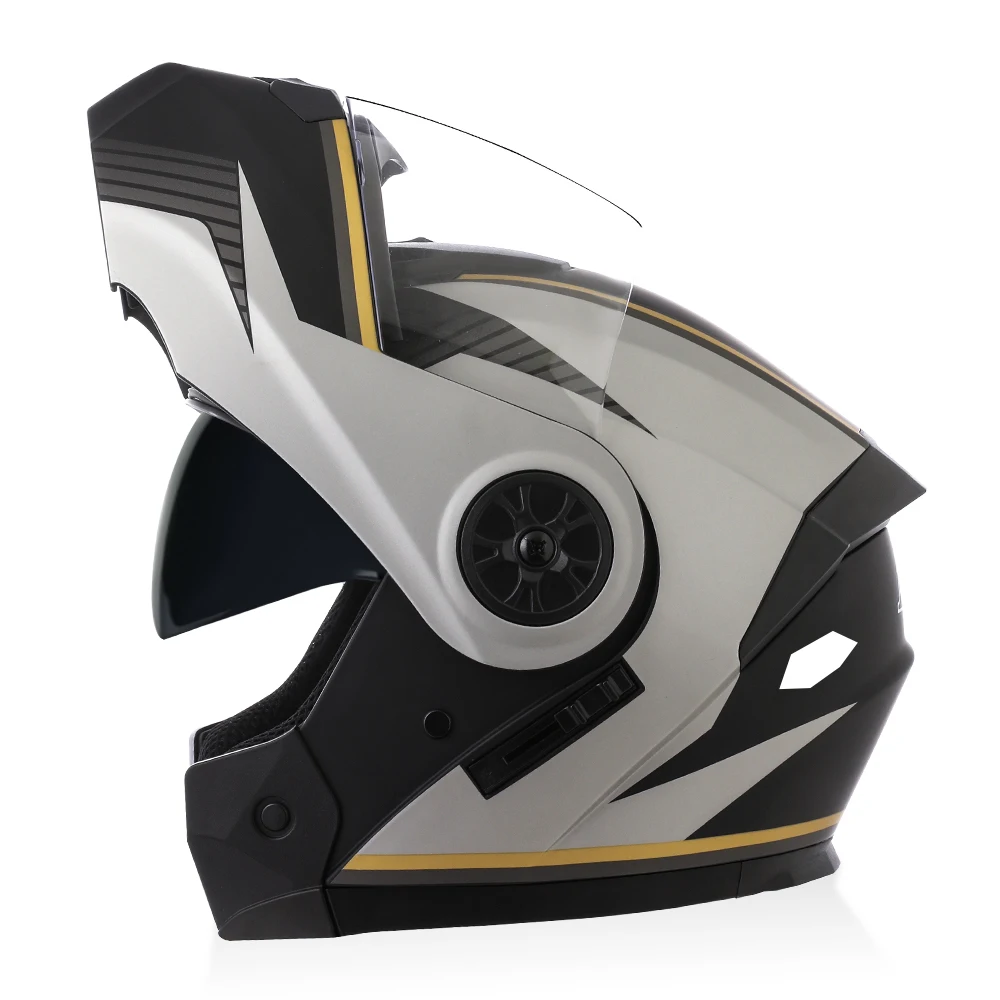 BLD New Arrival High Quality Men Women Motorcycle Racing Flip Up Helmet ABS Material Modular Dual Lens Helmet DOT Approved