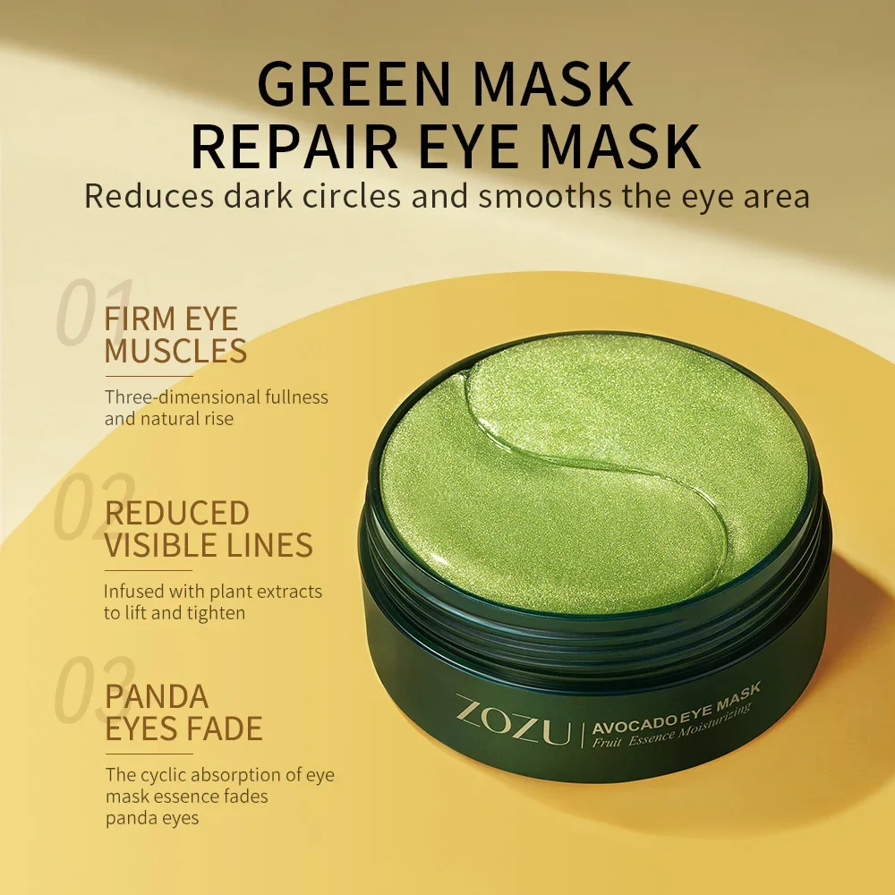 120/60pcs Avocado Golden Collagen Eye Mask Anti Dark Circles Eye Bags Moisturizing Anti Wrinkle Eye Patches Skin Care Products