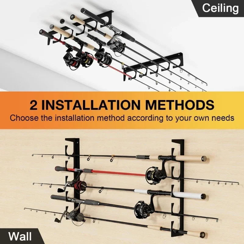 65OJ-Support de rangement mural et de plafond en fer T1, 6 supports horizontaux, nouveauté