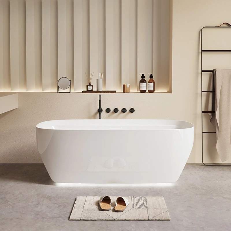 

Bathtub household small apartment single acrylic adult seamless integrated high-end freestanding