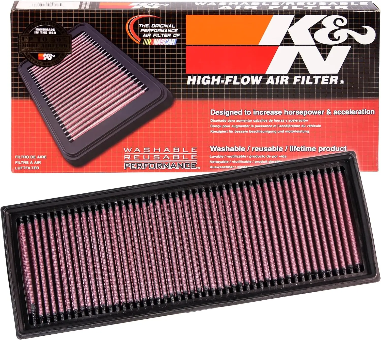 Engine Air Filter: Increase Power & Acceleration, Washable,Replacement Car Air Filter: Compatible with 1998-2015 Mercedes Benz