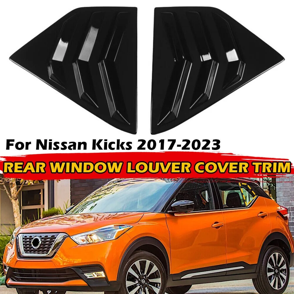 

For Nissan Kicks 2017-2023 Car Rear Louver Window Side Shutter Cover Trim Sticker Vent Scoop ABS Carbon Fiber Accessories Auto