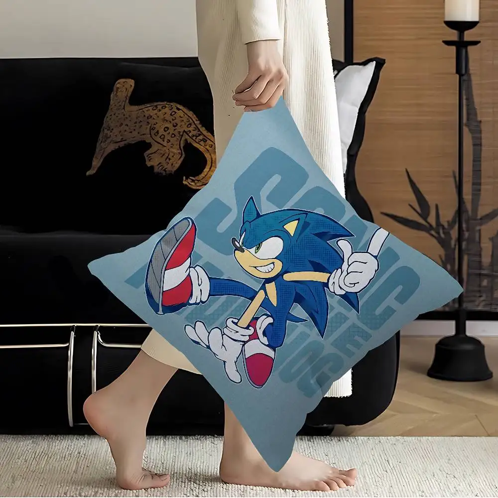 Cartoon S-Sonics Maple Design Cushion Cover Happy Autumn Harvest Decor Holiday Decorati Pillow Cover