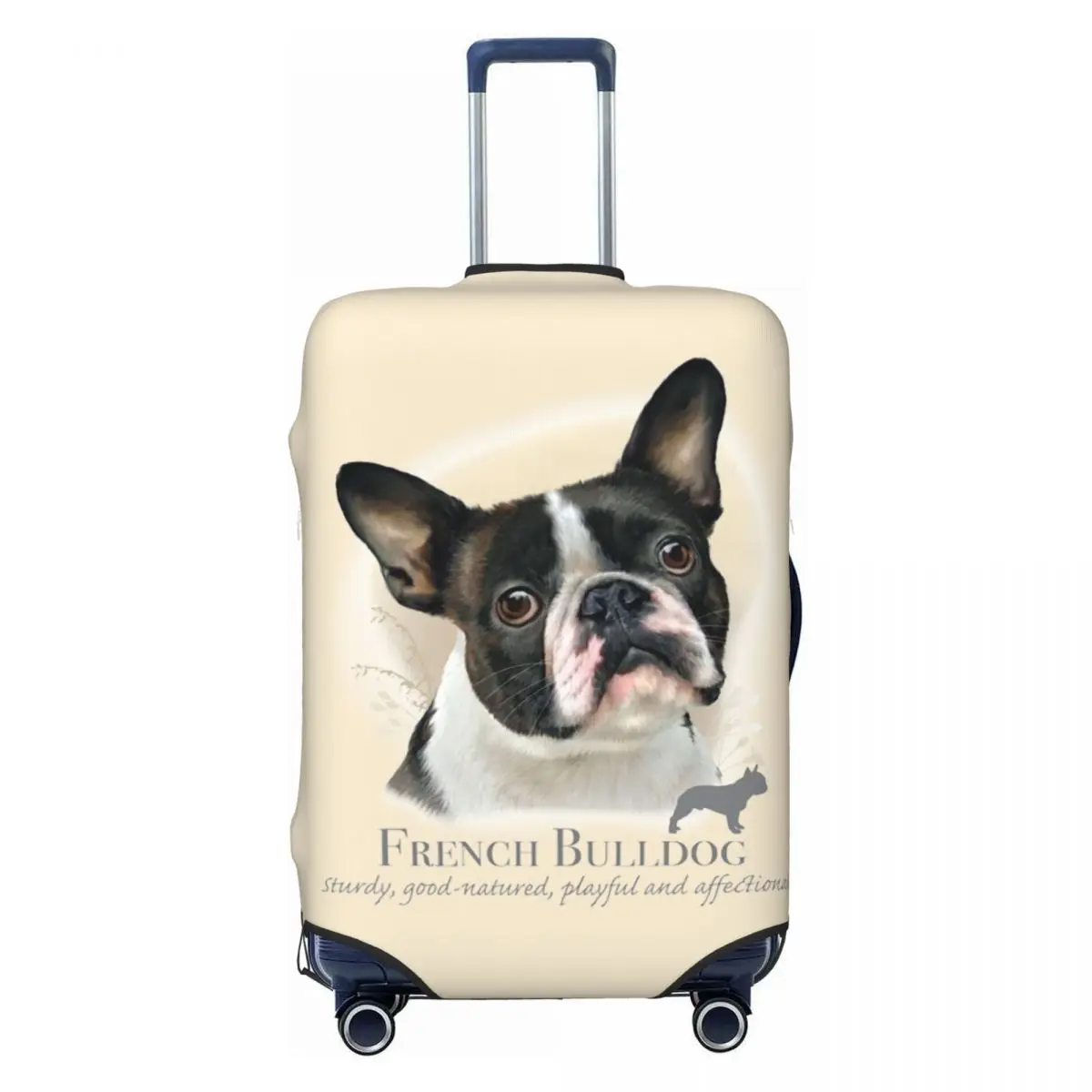 Personalizado Francês Bulldog Mala Capa, Elastic Pet Animal Bagagem Protetora Cobre, 18-32"