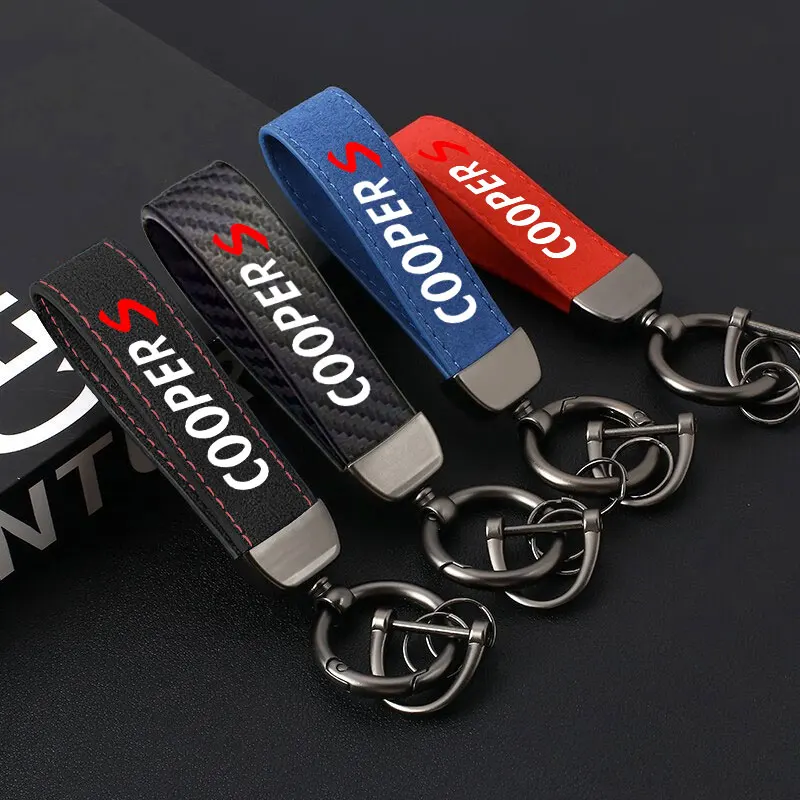 

Suede Car Key Rings For Men Women Fashion Key Accessory Keyrings Gifts Fashing Decoration For mini coopers Car Accessorie