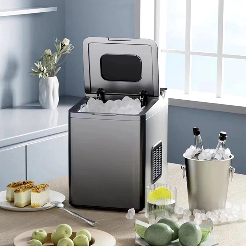 Máquina de hielo eléctrica cilíndrica de bala, 7 minutos de glaseado rápido, 33 lb/24h, hielo en forma de bala, poco ruido para Bar en casa