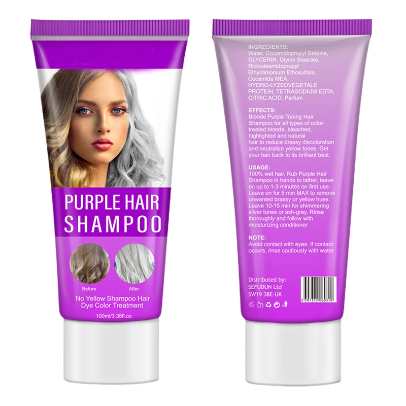 Purple Hair Shampoo Hair Masque for  Bleached Neutralize Brassy Tones Professional Hair Care Supplies