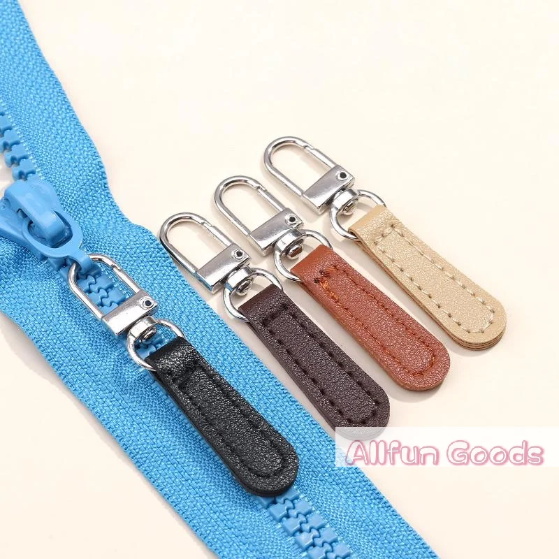 [TG835]4pcs PU Leather Zipper Pull Replacement, Pull Zipper Tabs Fasteners For Bags Luggage Purses Backpacks