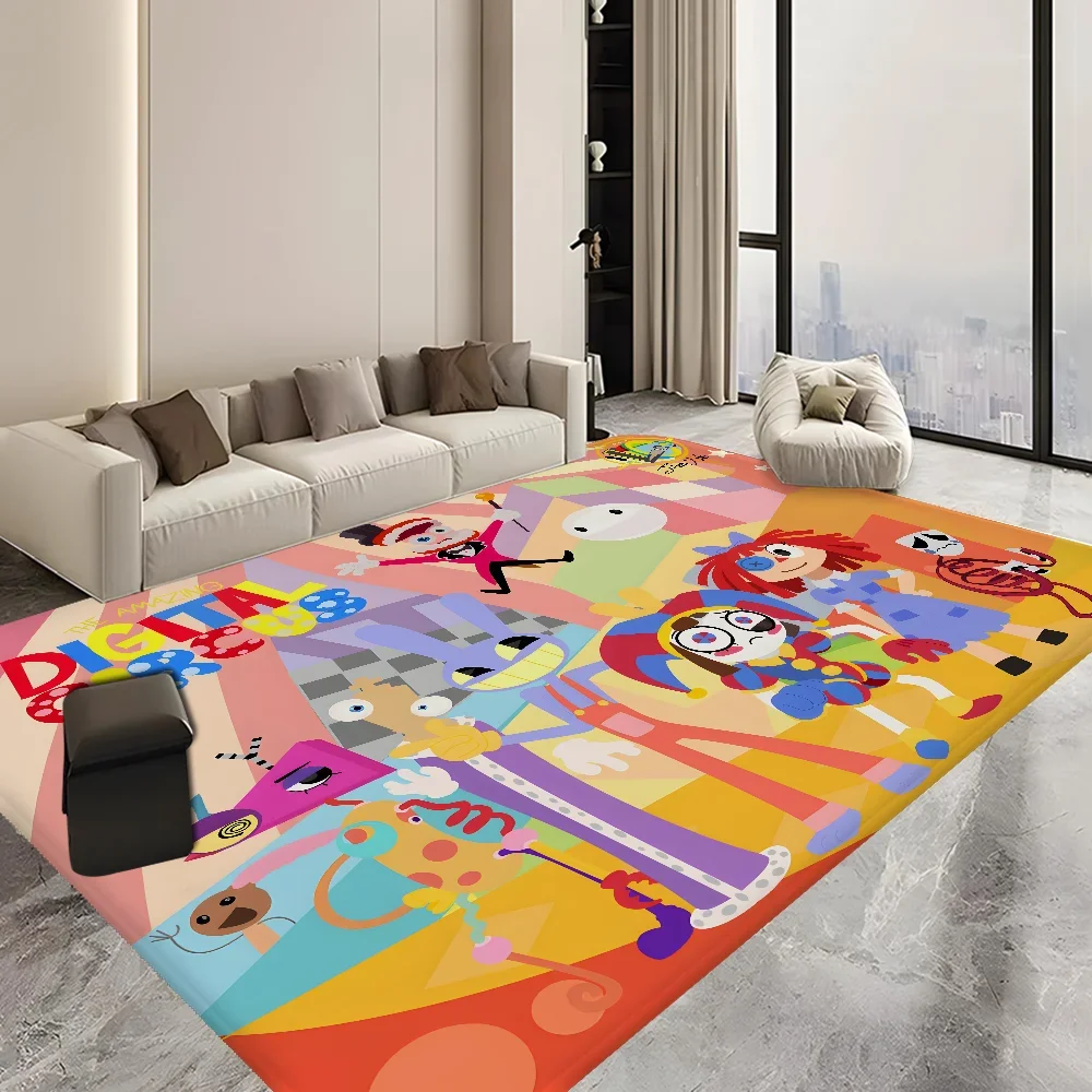 Cartoon A- Amazing Digital Circus Printing Entrance Door Mat Washable Non-Slip Living Room Sofa Chairs Area Mat Kitchen Welcome