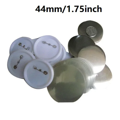 100pcs 44mm/1.75inch pin button badges blank material DIY button badge parts Promotion Gift button badges raw material