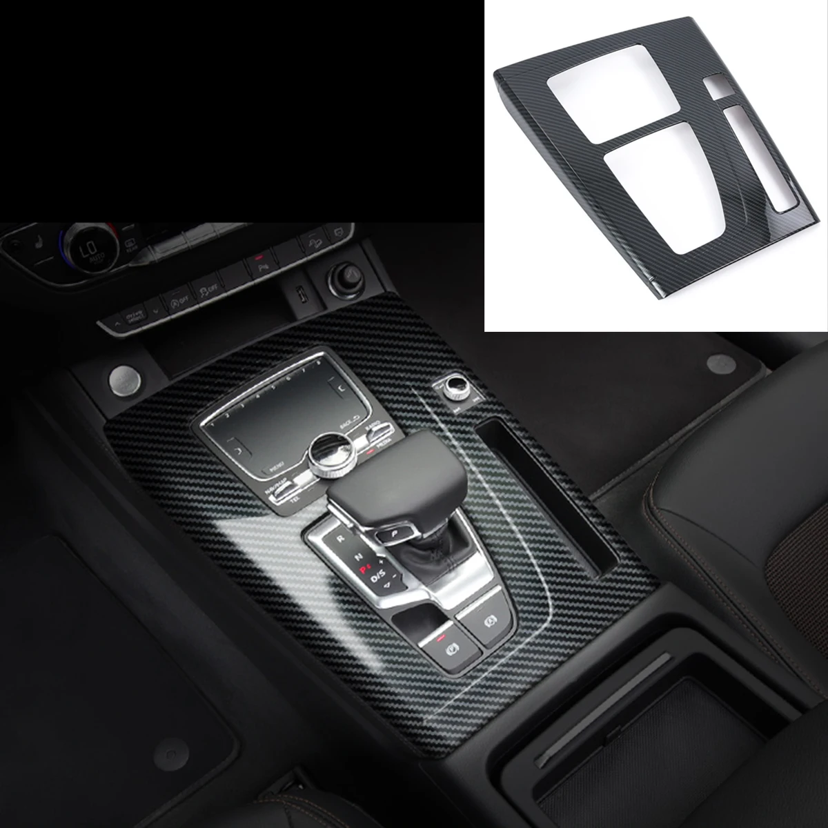 

ABS углеродное волокно приборная панель переключатель панель для Audi Q5 2017 2018 2019 2020 аксессуары