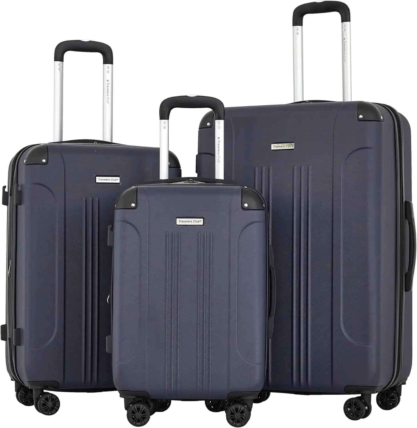 Chicago Plus koper Hardside, Navy, Set 3 potong