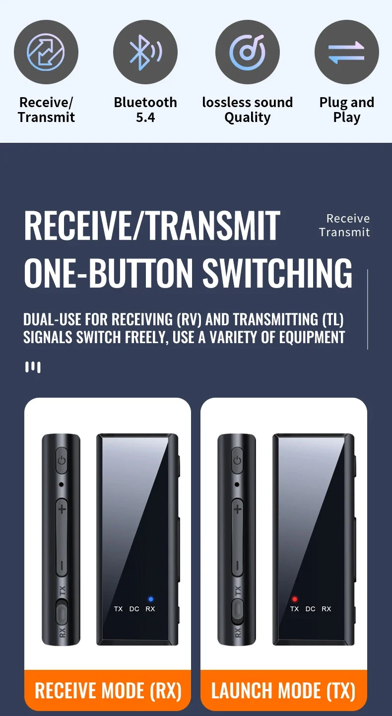 بلوتوث 5.4 استقبال الصوت الارسال Hansfree دعوة 3.5mmAUX جاك الصوت AUX ستيريو الموسيقى محولات لاسلكية للتلفزيون الكمبيوتر مجموعة السيارة