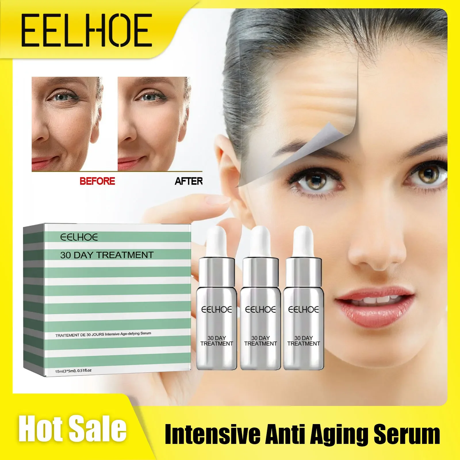 Intensive Anti Aging Serum Collagen Booster Facial Fade Fine Line Moisturizing Essence Anti Wrinkle Remove Dark Spots Skin Care