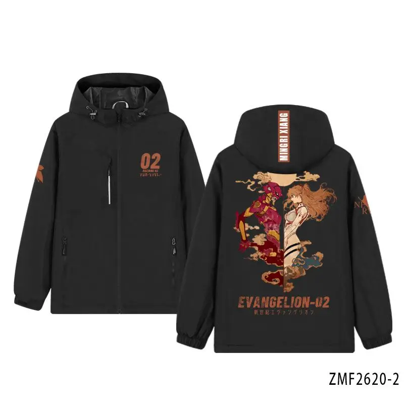 EVA NEON GENESIS EVANGELION Anime Cartoon Trench Coat Creative Unisex Autumn and Winter Outdoor Jacket Zipper Top Clothing Gift