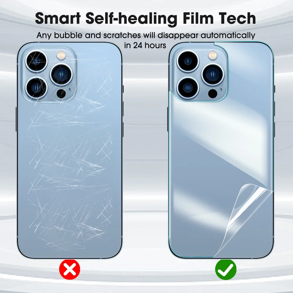 5-1Pack Back Hydrogel Film for IPhone 16/16 Pro/16 Plus/16 ProMax HD Clear Back Screen Protector Anti-scratch Protective Films