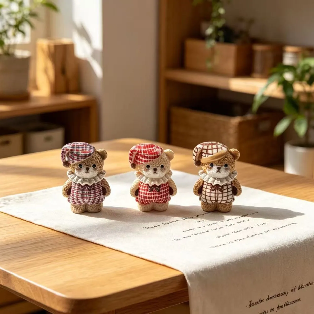 

50pcs Cute Plaid Bear ResinCharms,Mini Bear Figurines for DIY Crafts,Phone Case&Hair Clip Decor,Kawaii Ornaments for Scrapbookin