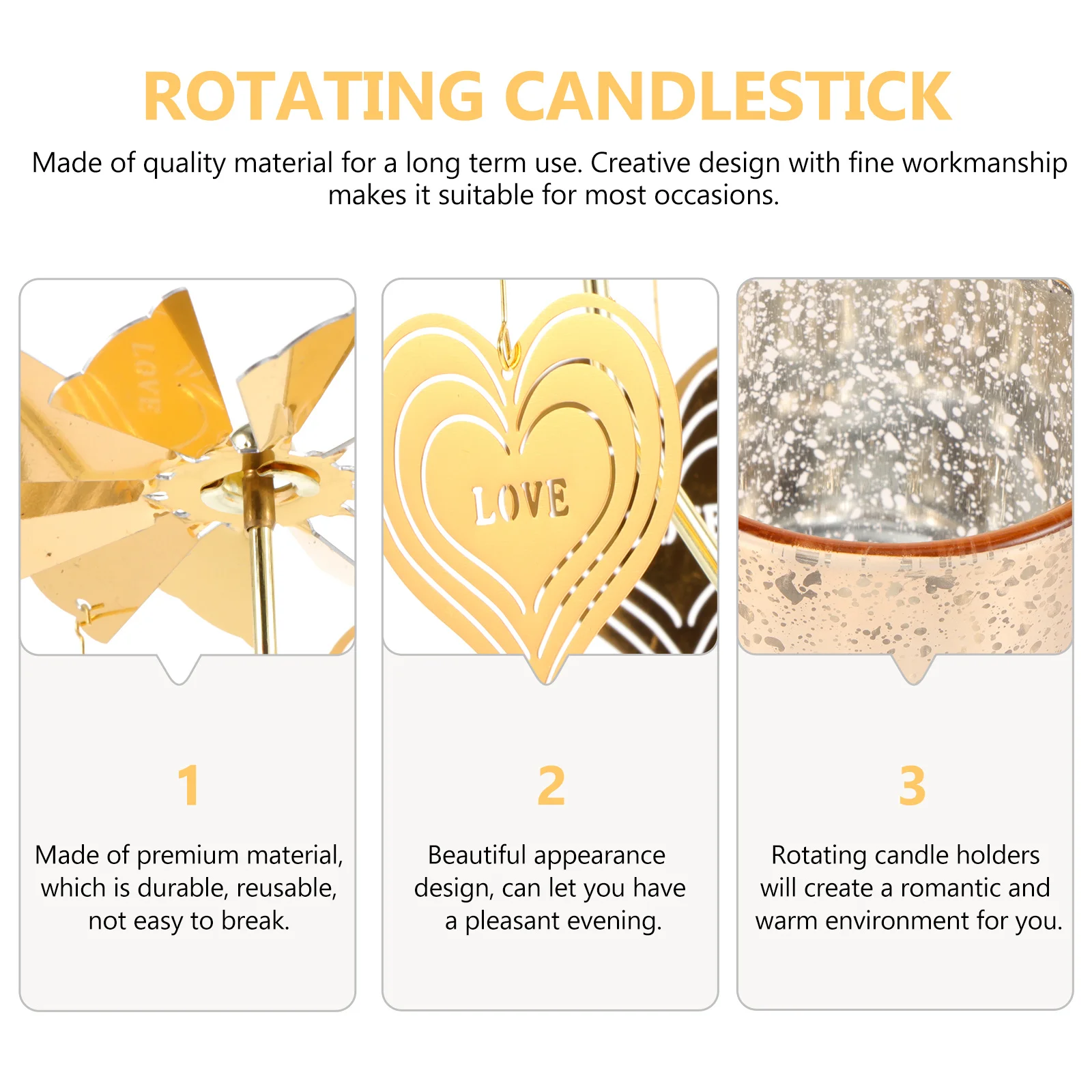 

Rotating Candlestick Romantic Dinner Decor Candlelight Decoration Table Home Decorative Stand Candleholder Adorn