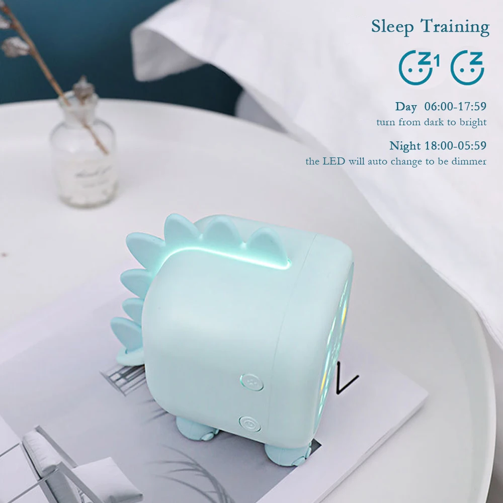 Kids Digital Alarm Clock Time Temperature Display Sound Control Snoozing Function Wake Up Light Clock for Bedside Boys Girls