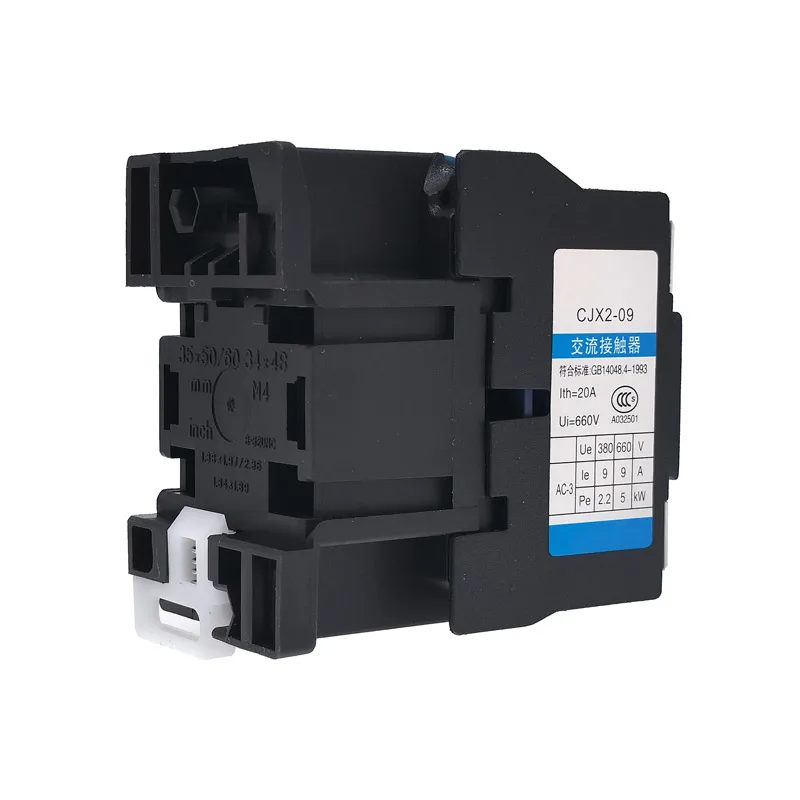 1 PCS CJX2-1210 CJX2-0910 Contactor Coil Voltage 220V 24VAC 1 Phase 380VAC 3 Phase NO NC 9A Din Rail 3P 12A