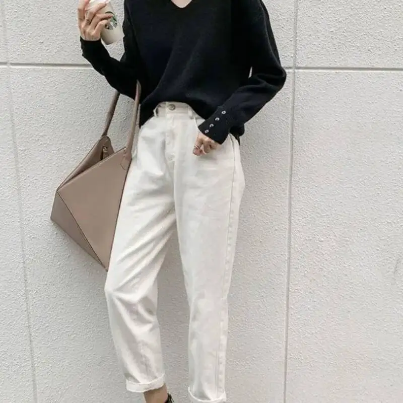 

Новый свободный топ с V-образным вырезом, нишевый вязаный свитер