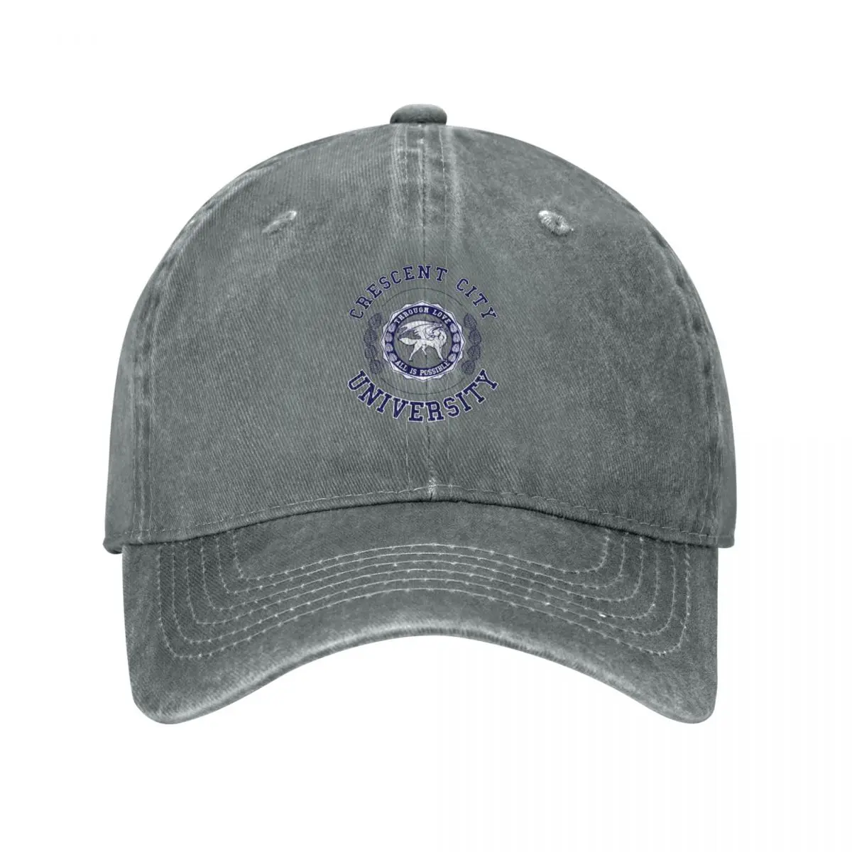 Crescent City University Wolf Emblem Baseball Cap derby hat Ball Cap Fishing cap Golf Wear Men Women's