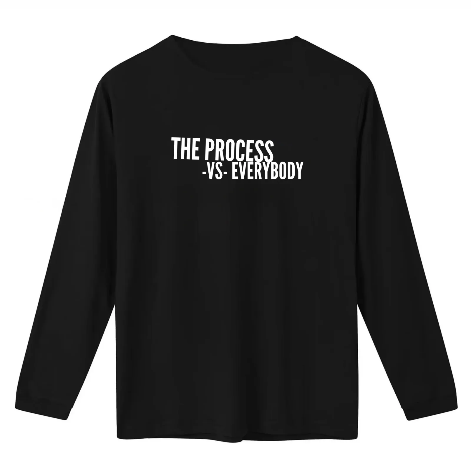 The process vs everybody T-Shirt Summer Casual Cotton Tee Oversized Streetwear Tops Vintage Graphic Print Unisex Men Women