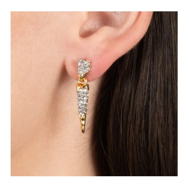 

Ghost Talent New Stud Earrings Inlaid with Diamond Copper Plated Real Gold Earrings Fashion Temperament Retro Live Internet Cele