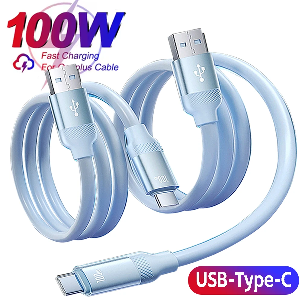

Силиконовый кабель для быстрой зарядки, 100 Вт, кабель TypeC к USB C для IPhone 17 16 15, самостоятельный органайзер для Macbook Samsung Xiaomi 1 м 1,5 м 2 м