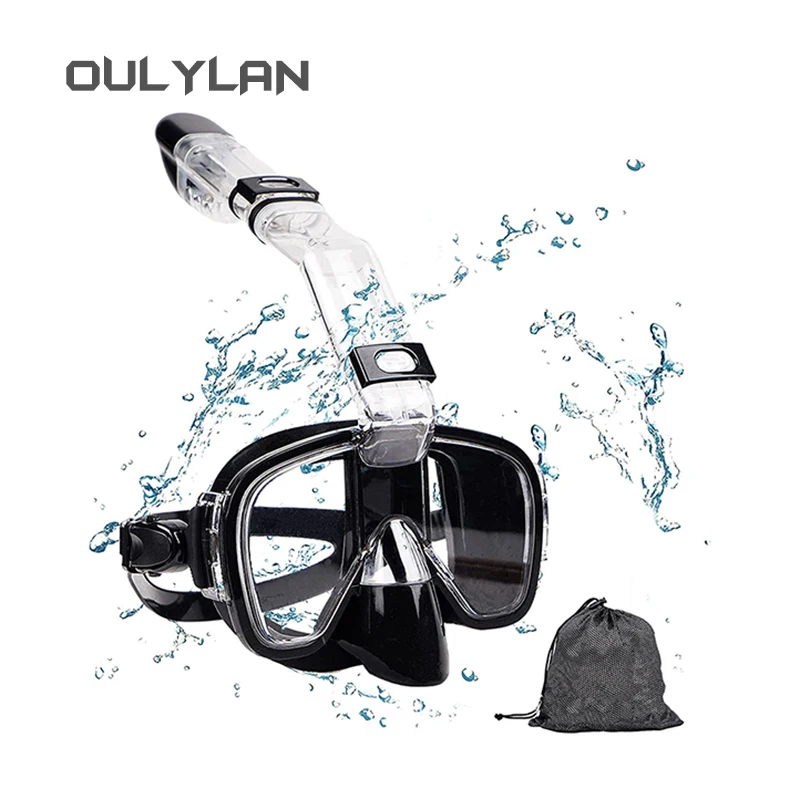 

Oulylan Складная противотуманная маска для подводного плавания с полной сухой верхней системой плавания профессиональное снаряжение для подводного плавания взрослые дети