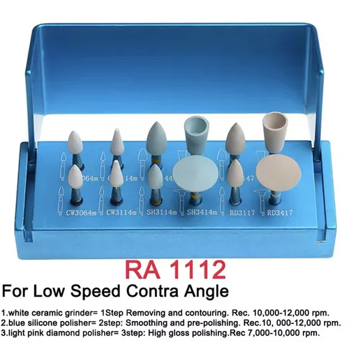 Imagen 2 del producto Kit de pulido Dental adecuado para materiales compuestos, pulidor de porcelana y circonita para herramienta de laboratorio de pieza de mano de contraángulo de baja velocidad