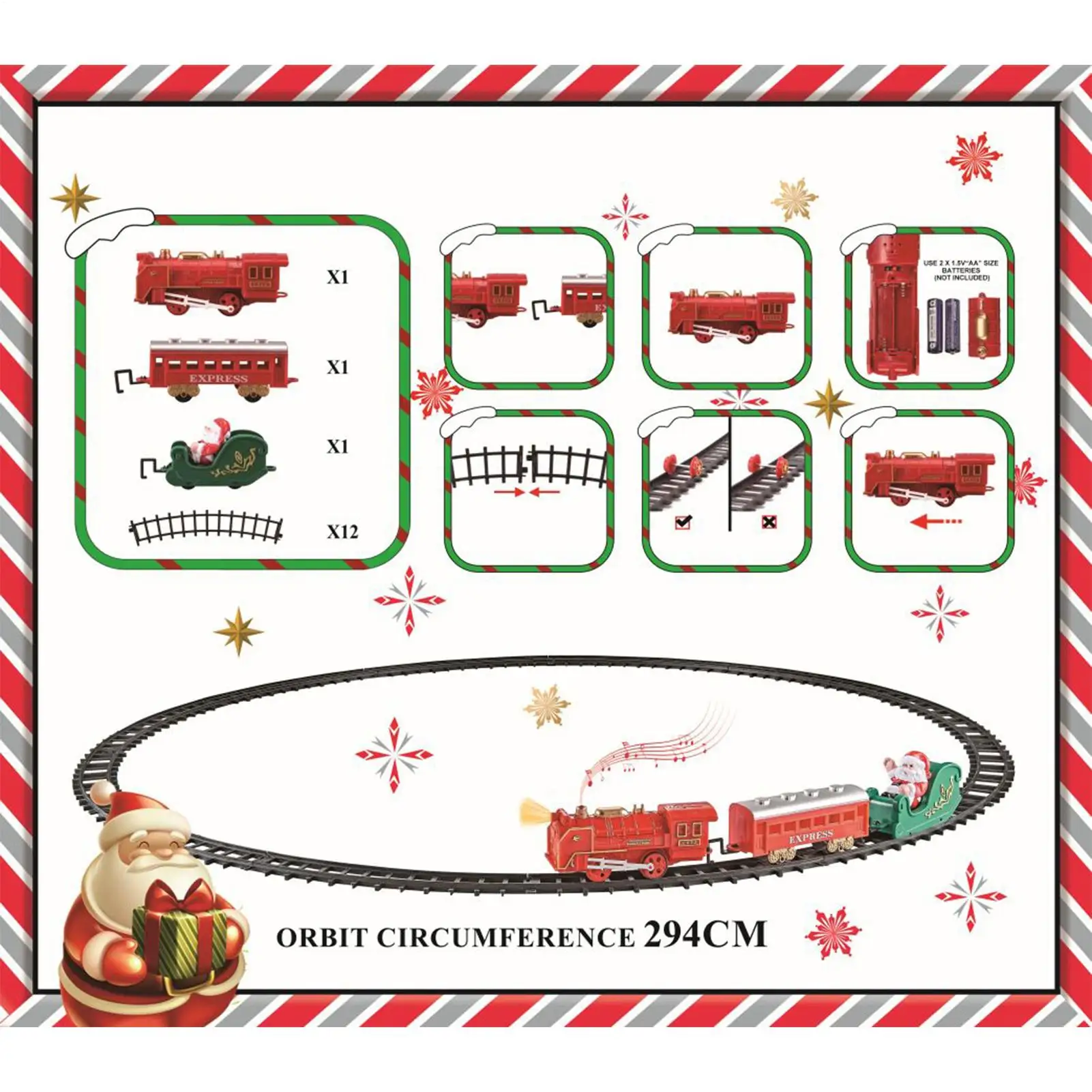 مجموعة قطار عيد الميلاد مع لعبة تجميع الضوء والصوت، مجموعة مسار القطار الكهربائي لعيد الميلاد والضوء لعيد الميلاد للأولاد والبنات #5