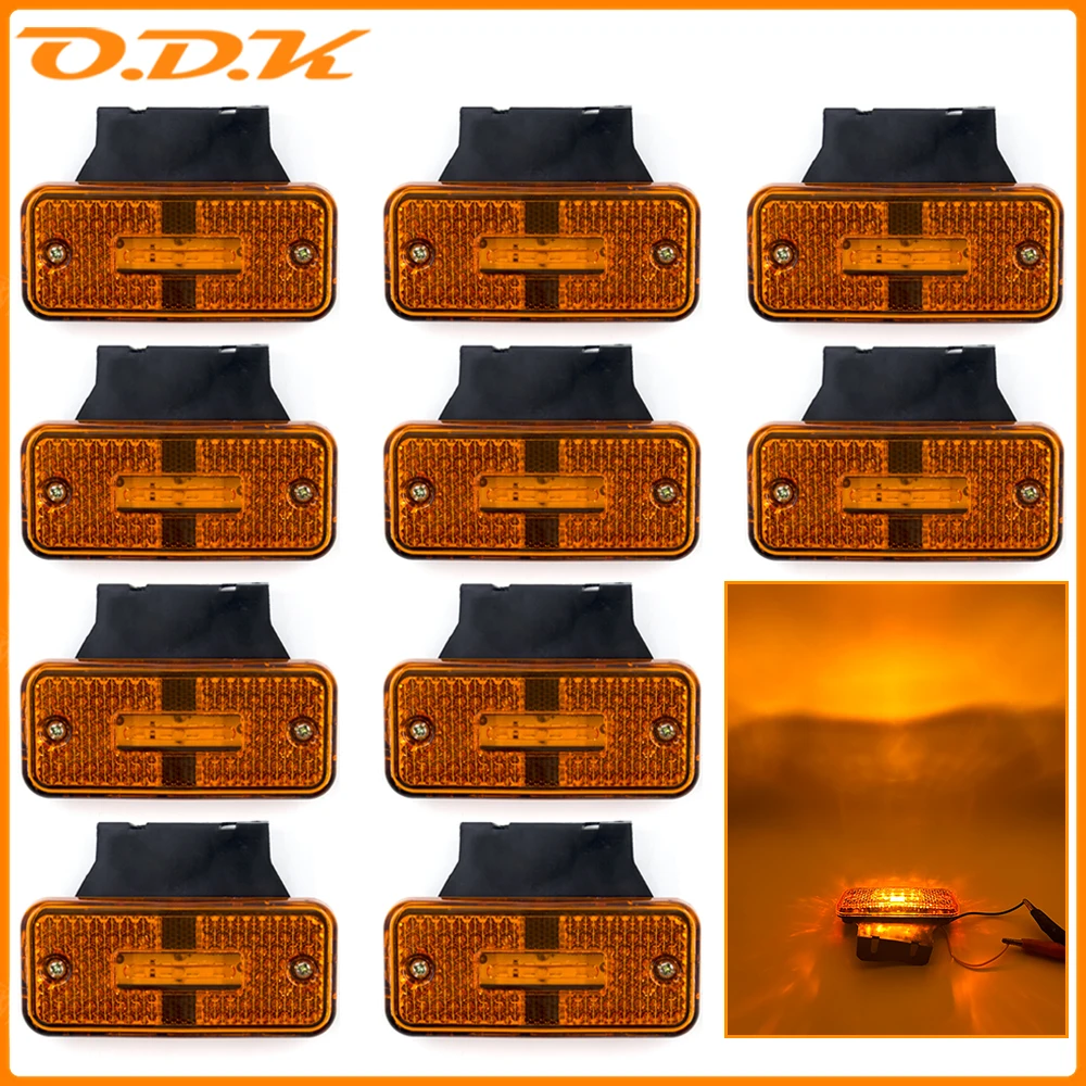 10pcs 12V 24V Clearance Light Turn Signal Light Warning light Tail Light For Car Truck Trailer Amber LED Side Marker Light