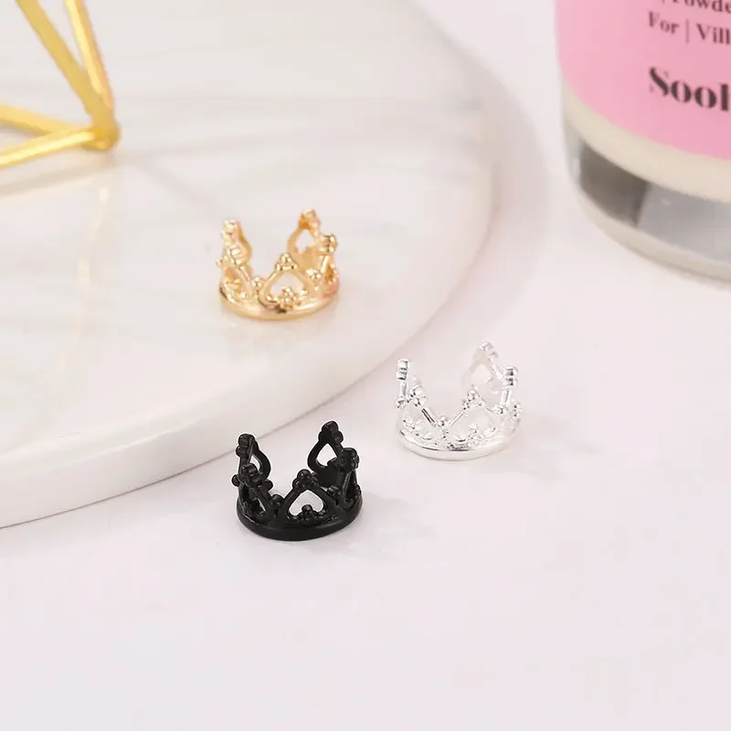 Hollow U-Shaped Crown Sweet Heart Black Silver Plated Golden Clip Earrings For Women Ear Cuff