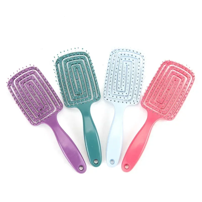 Girls Hair Scalp Massage Comb Hairbrush Bristle Nylon Women Wet Curly Detangle Hair Brush for Salon Hairdressing Styling Tools